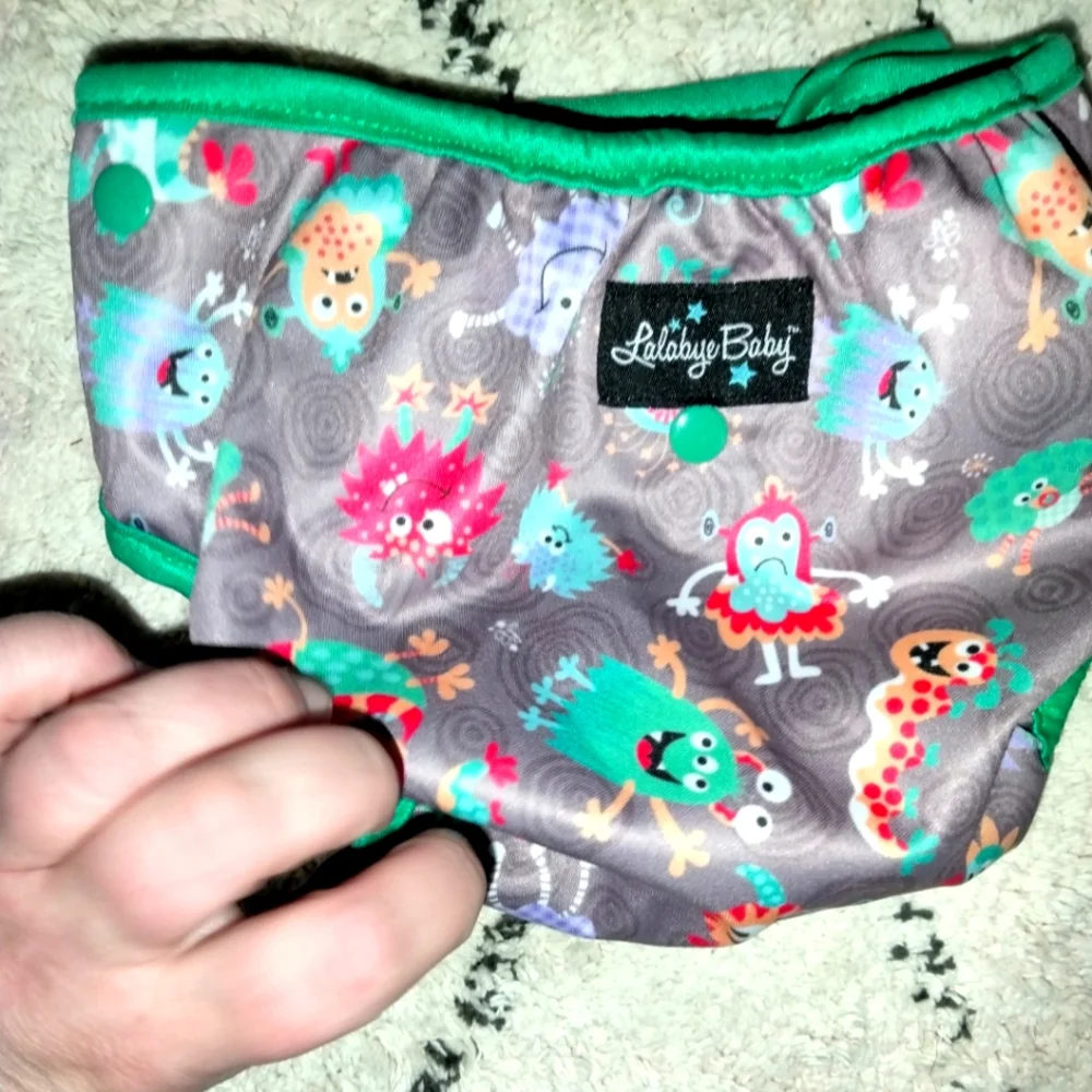 Colorful Monster Print Baby Diaper Cover NWOT Lalabye Baby